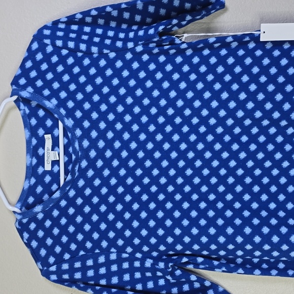 Chico's Cool Check Everyday  Blue and White Tee Size Mediun NwT. - Picture 4 of 9